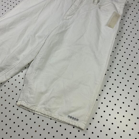 Coogi White Denim Baggy Shorts Size 38 Rhinestone Hip Hop Denim 90s Skater Rap - Picture 5 of 8